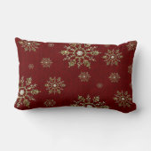 クリスマスレッドシルバースノーフレーク装飾用クッション ランバークッション (裏面)