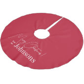 クリスマスレッドシンプルモダンファミリー ブラッシュドポリエステルツリースカート (アングル)