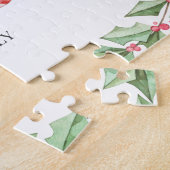 クリスマスレッドジョイウォーターカラーリース緑 ジグソーパズル (側面)