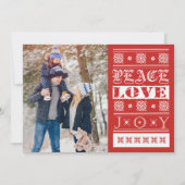 クリスマスレッドジョイピースラブホリデーフォト シーズンカード (正面)