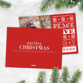 クリスマスレッドジョイピースラブホリデーフォト シーズンカード