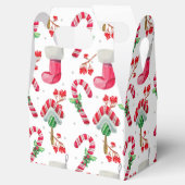 クリスマスレッドストッキングとキャンディーケーン フェイバーボックス (オープン)