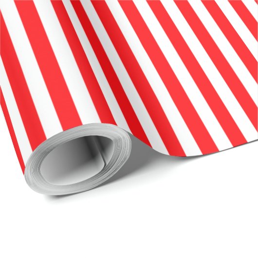 クリスマスレッドストライプとスノーホワイトのキャンディーケインの ラッピングペーパー (ロールコーナー)