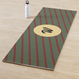 クリスマスレッドストライプの緑の一致する家族のカスタム ヨガマット