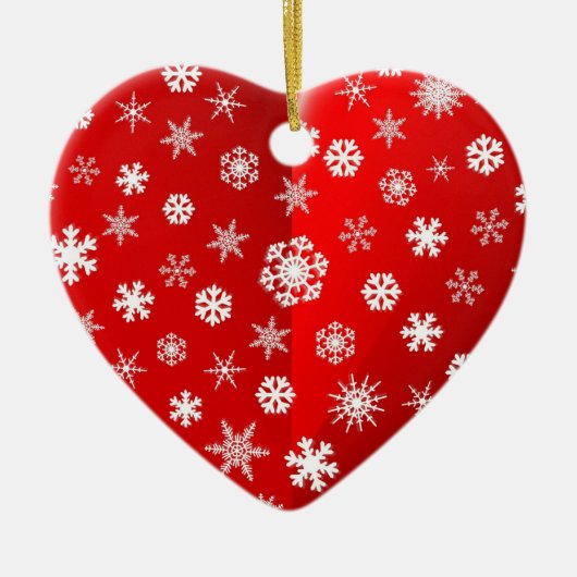 クリスマスレッドスノーフレークカスタムの写真 セラミックオーナメント (正面)