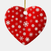 クリスマスレッドスノーフレークカスタムの写真 セラミックオーナメント (裏面)