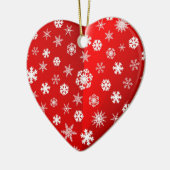 クリスマスレッドスノーフレークカスタムの写真 セラミックオーナメント (左)