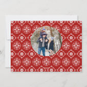 クリスマスレッドスノーフレークシンプルフェスティバル2写真 シーズンカード (裏面)