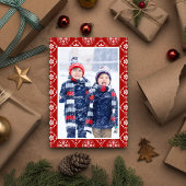 クリスマスレッドスノーフレーク1枚の写真 シーズンカード