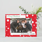 クリスマスレッドスノーホリデー5フォトカード (スタンド正面)