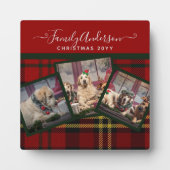 クリスマスレッドタータンチェックフォトコラージギフト フォトプラーク (正面)