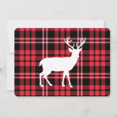 クリスマスレッドタータンチェック格子模様ホワイトスタッグ (裏面)