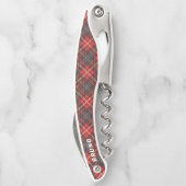 クリスマスレッドタータンチェック格子模様 ソムリエナイフ (裏面)