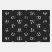クリスマスレッドダークグリーン白黒雪 ラッピングペーパーシート (正面3)