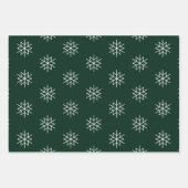 クリスマスレッドダークグリーン白黒雪 ラッピングペーパーシート (正面2)