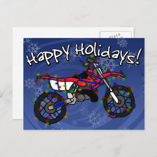クリスマスレッドダートバイク シーズンポストカード (正面/裏面)