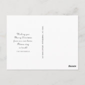 クリスマスレッドチェック 新しい住所のお知らせ 引越 ポストカード (裏面)