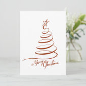 クリスマスレッドツリーラインアートミニマル シーズンカード (スタンド正面)