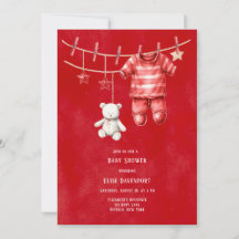 クリスマスレッドテディベア衣料品ベビーシャワー