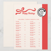 クリスマスレッドテーマのレストラン テイクアウトメニュー メニュー (正面/裏面)