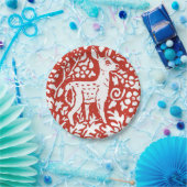 クリスマスレッドディアウッドランドフォレスト ペーパープレート (パーティー)