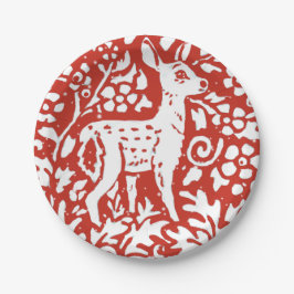 クリスマスレッドディアウッドランドフォレスト ペーパープレート
