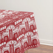 クリスマスレッドトナカイ北欧の森林 テーブルクロス (インサイチュ)