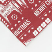 クリスマスレッドトナカイ北欧の森林 フリースブランケット (角)