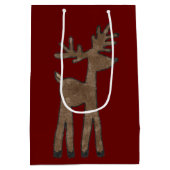 クリスマスレッドトナカイ ミディアムペーパーバッグ (裏面)