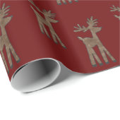 クリスマスレッドトナカイ ラッピングペーパー (ロールコーナー)