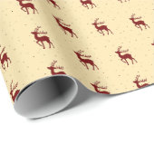 クリスマスレッドトナカイ ラッピングペーパー (ロールコーナー)