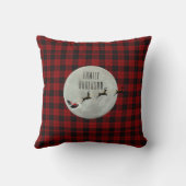 クリスマスレッドトラクターランバージャックバッファロープレイド クッション (裏面)