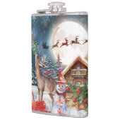 クリスマスレッドトラックサンタ素朴ウィンターホリデー フラスク (左)