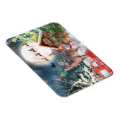 クリスマスレッドトラックサンタ素朴ウィンターホリデー マグネット (右側)