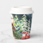 クリスマスレッドトラックサンタ素朴ウィンターホリデー 紙コップ (裏面)