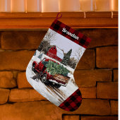 クリスマスレッドトラックストッキングパーソナライズされた- ラージクリスマスストッキング