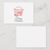 クリスマスレッドトラックバイソマーハミルトン ノートカード (正面/裏面)