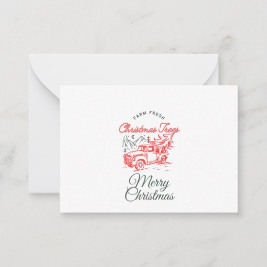 クリスマスレッドトラックバイソマーハミルトン ノートカード (正面)