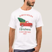 クリスマスレッドトラックファミリー懇親会カスタムマッチング Tシャツ (正面)