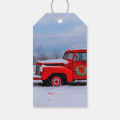 クリスマスレッドトラックフェスティバルカントリー雪ギフトラベル ギフトタグ (裏面)