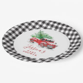 クリスマスレッドトラックホリデイベビーシャワー ペーパープレート (アングル)