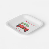 クリスマスレッドトラックホリデー紙プレート ペーパープレート (傾斜あり)