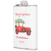 クリスマスレッドトラックホワイトビニールフラ包まれたスコ フラスク (左)