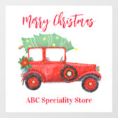 クリスマスレッドトラックホワイトフェスティバル ウィンドウサイン (シート)