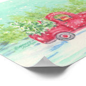 クリスマスレッドトラックポスタープリント ポスター (角)