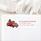 クリスマスレッドトラック差出人住所ラベル ラベル (インサイチュ)