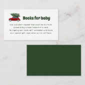 クリスマスレッドトラック赤ちゃんシャワーブックリクエストカード エンクロージャーカード (正面/裏面)