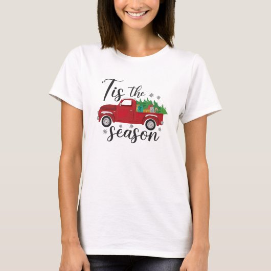 クリスマスレッドトラック Tシャツ (正面)