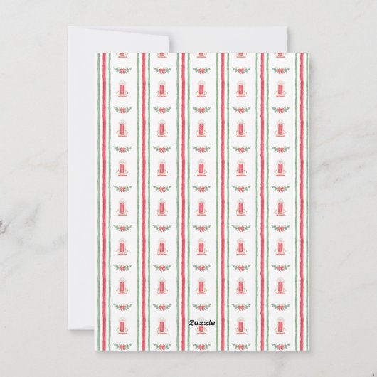 クリスマスレッドドアモノグラム写真グランドミレニアル シーズンカード (裏面)