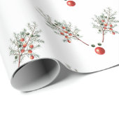 クリスマスレッドノーズのトナカイのパインベリー ラッピングペーパー (ロールコーナー)